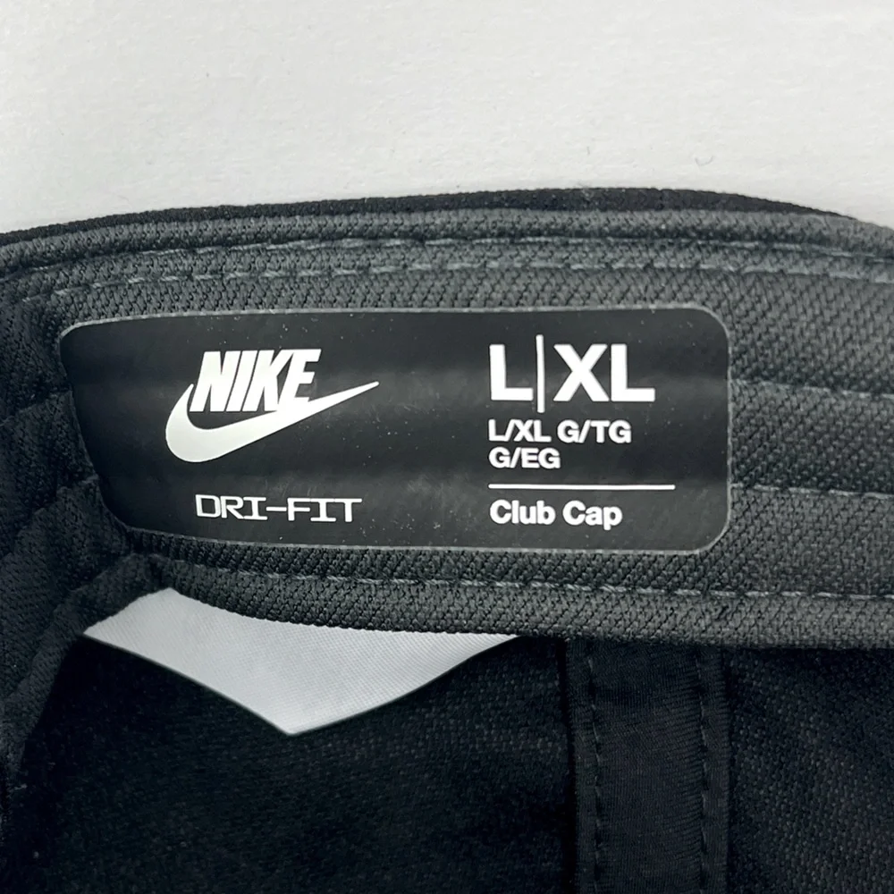 NIKE HAT/CAP UNISEX, JET BLACK, UNISEX, ADJ STRAP, WHITE LOGO EMBROIDERED UNISEX - Picture 10 of 15